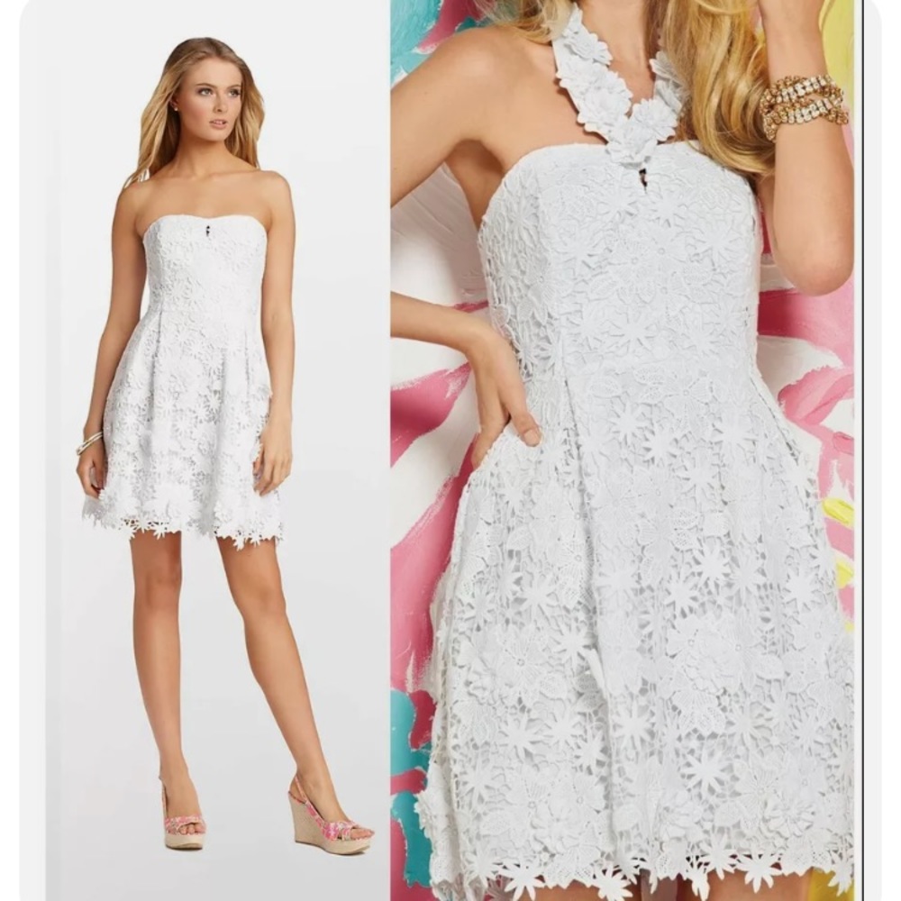 Lilly Pulitzer White Lace Halter Dress